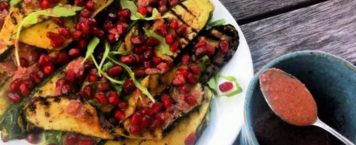 Zucchini and Pomegranate Salad with Creamy Dressing